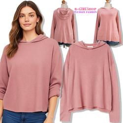 Ha6805 *แบรนด์นอก H&M* เสื้อไหมพรมฮู๊ดสีพิงค์โกลด์งานสวยมาก สีน่ารัก ผ้านุ่มเนื้อดี รอบอก 60 ยืด 64 วงแขน 24 - 30 ชาย 62 - 80 ยาวหน้า 26 หลัง 28 นิ้ว