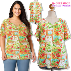 Ha6824-2 *แบรนด์นอก Cato* ไซส์ 26/28 เสื้อยืดสาวอวบผ้าคอตตอนผสมใยลินินไม่ยับ ผ้าใส่สบายเย็น สีสดใส รอบอก 60 ยืด 66 วงแขน 30 - 34 ชาย 66 - 72 ยาว 32 - 33 นิ้ว