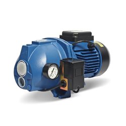 POLO ปั๊มน้ำบาดาล (ปั๊มหอยโข่ง) แบบออโต้ 1 แรงม้า ดูดลึก 15 ม. รุ่น AUJDW-100 (EJECTOR-1) ท่อดูด 1-1/4 นิ้ว ท่อส่ง 1 นิ้ว ส่งสูง 44 ม. ปริมาณน้ำ 40 ลิตร/นาที ขนาดบ่อ 4 นิ้ว (โปโล)