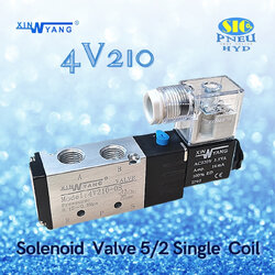 4V210 : SOLENOID VALVE XINYANG โซลินอยด์วาล์ว 5/2 SINGLE COIL PORT 1/4" PT