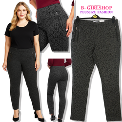 Ha5570 *แบรนด์นอก Cleo* ไซส์ XL กางเกงสาวอวบสีเทาดำผ้าสแปนเด็กซ์ลายเสือ แต่งซิปเพิ่มความเก๋ ผ้าดีไม่แนบ ยืดเยอะมาก รอบเอว 40 ยืด 44 (ดึงสุดมือ 48) สะโพก 46 ยืด 54 ต้นขา 26 - 32 ยาว 40 นิ้ว