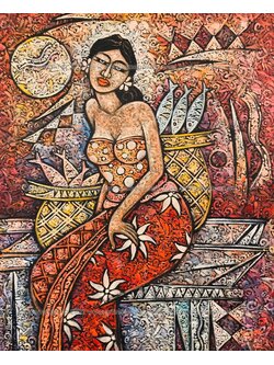 ภาพวาดตกแต่ง "สาวอินโด1"