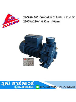 ZUZUMI 2TCP40 300 ปั๊มหอยโข่ง 2 ใบพัด 1.5"x1.5" 2200W/220V H.52m 140L/m