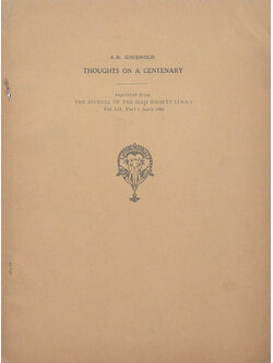 THOUGHTS ON A CENTENARY