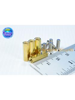 M3*15 double-pass hexagonal Copper column( 1 ชุด 4 ตัว )+น๊อตหัวตัด 8 ตัว