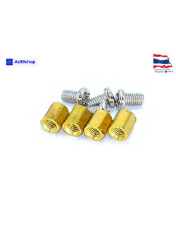 M3*6 double-pass hexagonal Copper column( 1 ชุด 4 ตัว )+น๊อต 4 ตัว