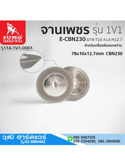 SUMO จานเพชรลับดอกสว่าน 1V1-E-CBN230-D78-T10-X14-H12.7