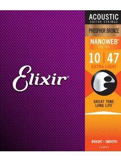 Elixir - โปร่ง (Acoustic) Phosphor Bronze Nanoweb Custom Light 10-47
