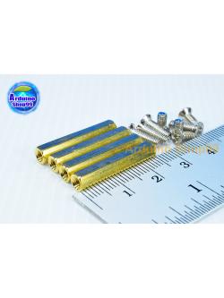 M3*25 double-pass hexagonal Copper column( 1 ชุด 4 ตัว )+น๊อตหัวตัด 8 ตัว