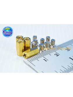 M3*10 double-pass hexagonal Copper column( 1 ชุด 4 ตัว )+น๊อตหัวตัด 8 ตัว
