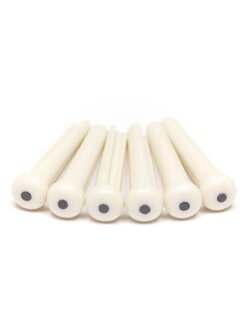TUSQ TRADITIONAL BRIDGE PINS WHITE WITH 2MM BLK DOT (PP-1122-00) / จุดดำ