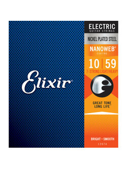 Elixir - สายกีตาร์ 7 สาย NANOWEB LIGHT / HEAVY 10-59