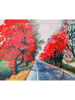 ภาพวาดตกแต่ง "ทองกวาว"