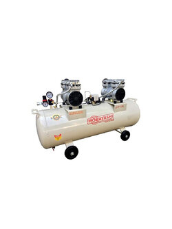 HOBAYASHI 2HP 108L ปั๊มลมโรตารี่ Oil less 108L 850Wx2