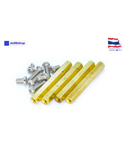 M3*35 double-pass hexagonal Copper column (female-female)+น๊อต 8 ตัว