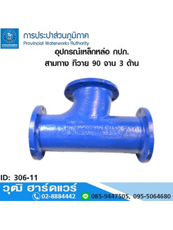 อุปกรณ์เหล็กหล่อ กปภ. สามทาง ทีวาย 90 จาน 3 ด้าน