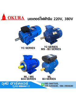 OKURA มอเตอร์ไฟฟ้าจีน 220V, 380V