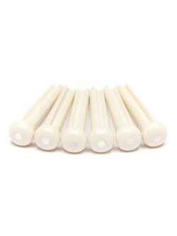 TUSQ TRADITIONAL BRIDGE PINS WHITE WITH 2MM MOP DOT (PP-1142-00) / จุดมุก