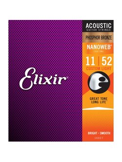 Elixir - โปร่ง (Acoustic) Phosphor Bronze Nanoweb Custom Light 11-52