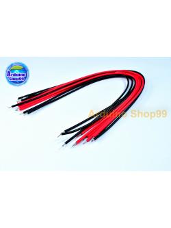 สายไฟสีดำ 6 เส้น สีแดง 6 เส้น ยาว 20 cm. (หัวชุบตะกั่วพร้อมบัดกรี)