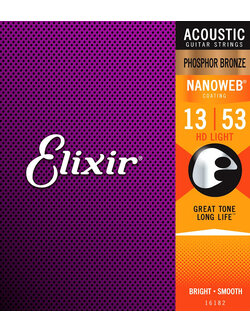 Elixir - โปร่ง (Acoustic) Phosphor Bronze Nanoweb HD Light 13-53