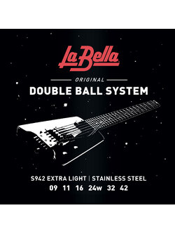 LA BELLA - DOUBLE BALL SYSTEM EXTRA-LIGHT 09-42 สายกีตาร์หัวตัด