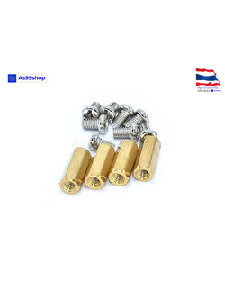 M3*12 double-pass hexagonal Copper column( 1 ชุด 4 ตัว )+น๊อตหัวกลม 8 ตัว