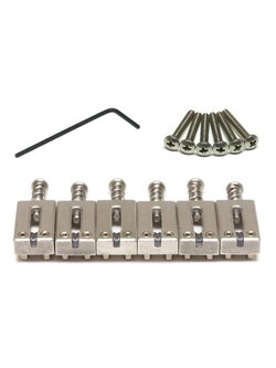 STRING SAVER CLASSICS STRAT & TELE STYLE SADDLES 2 1/16TH STRING SPACING - BRUSHED STEEL (PG-8000-00)