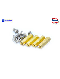 M3*15 double-pass hexagonal Copper column( 1 ชุด 4 ตัว )+น๊อตหัวกลม 8 ตัว