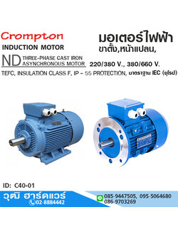 Crompton ND มอเตอร์ไฟฟ้า ขาตั้ง / หน้าแปลน 380V 0.5-430HP