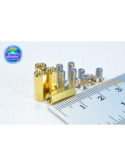 M3*12 double-pass hexagonal Copper column( 1 ชุด 4 ตัว )+น๊อตหัวตัด 8 ตัว