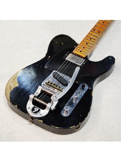 (USED) FENDER Custom Shop Limited Edition '50s Vibra Telecaster Heavy Relic - Aged Black Serial # CZ541777