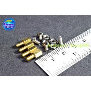 M3*5 single-pass hexagonal Copper column( 1 ชุด 4 ตัว )+น๊อตหัวตัด 4 ตัว