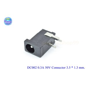 DC002 0.3A 50V Black Power Jack Socket Connector 3.5 * 1.3 mm.