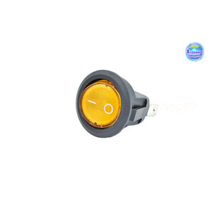 12V LED Dot Light Car Boat Auto Round ON/OFF Rocker Yellow( 1 ตัว)