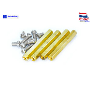 M3*35 double-pass hexagonal Copper column (female-female)+น๊อต 8 ตัว