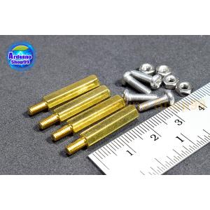 M3*20 single-pass hexagonal Copper column( 1 ชุด 4 ตัว )+น๊อตหัวกลม 4 ตัว