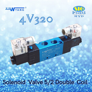 4V320 : SOLENOID VALVE XINYANG โซลินอยด์วาล์ว 5/2 DOUBLE COIL PORT 3/8" PT