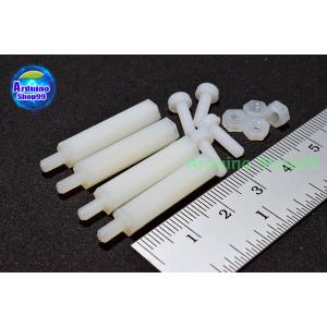 M3*25+6 Column single-pass white ( 1 ชุด 4 ตัว )+น๊อตพลาสติก