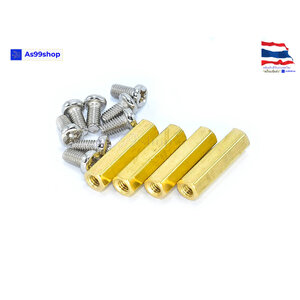 M3*18 double-pass hexagonal Copper column (female-female)+Nut M3*6 = 8 ตัว