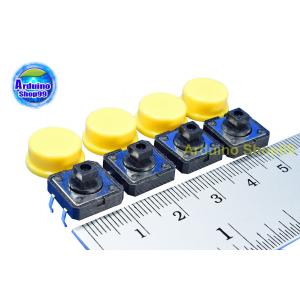 Tact switch 12X12X7.3 mm. button domestic + color button (สีเหลือง 4 ชุด)