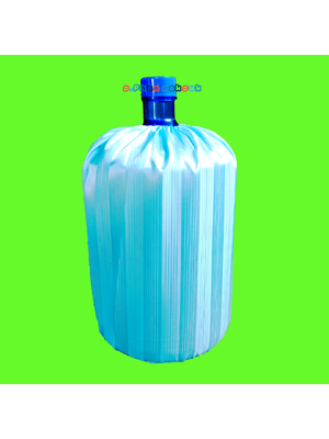 ผ้าม่าน ลายทางสีฟ้า คลุมถังน้ำดื่ม ตู้กดน้ำเย็น เครื่องทำน้ำเย็น ไอเดียแต่งบ้าน ออฟฟิศ โรงเรียนกวดวิชาให้สวยงาม