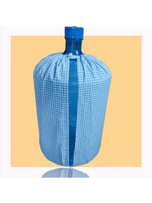 ผ้าคลุมถังกดน้ำดื่มไอเดียตกแต่งออฟฟิศแบบประหยัดให้สวยงามลายสก็อตฟ้า