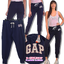 Ha6410-2 *แบรนด์นอก GAP* กางเกงทรง jogger สีกรมท่า ปักลายแบรนด์ตรงสะโพกเก๋ ผ้านิ่มยืดเยอะใส่สบาย รอบเอว 40 ยืด 44 (ดึงสุดมือ 48) สะโพก 50 - 56 ต้นขา 30 - 34 ยาว 37 นื้ว