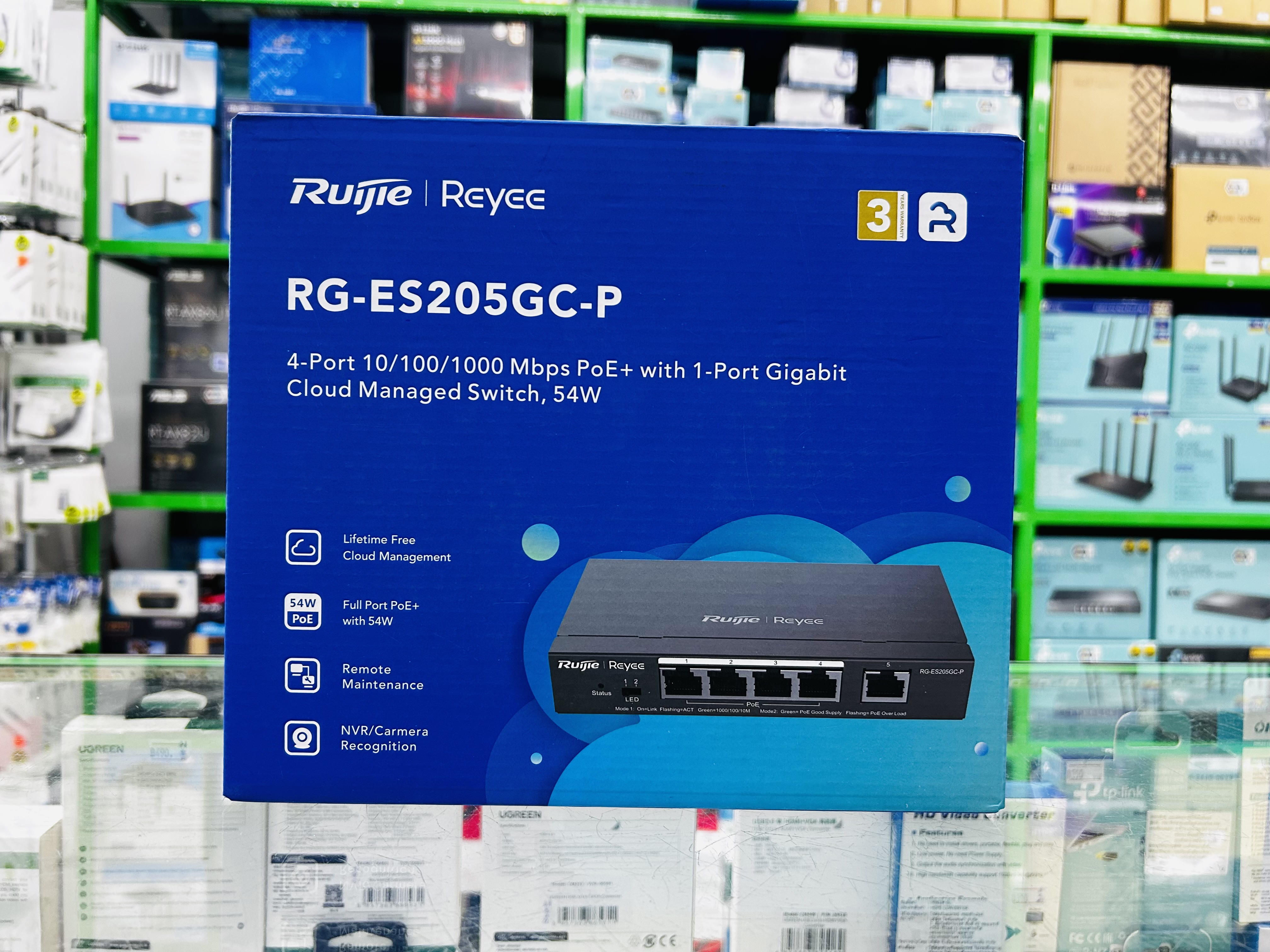 RG-ES205GC-P, 5-Port Gigabit Smart Cloud Mananged PoE Switch