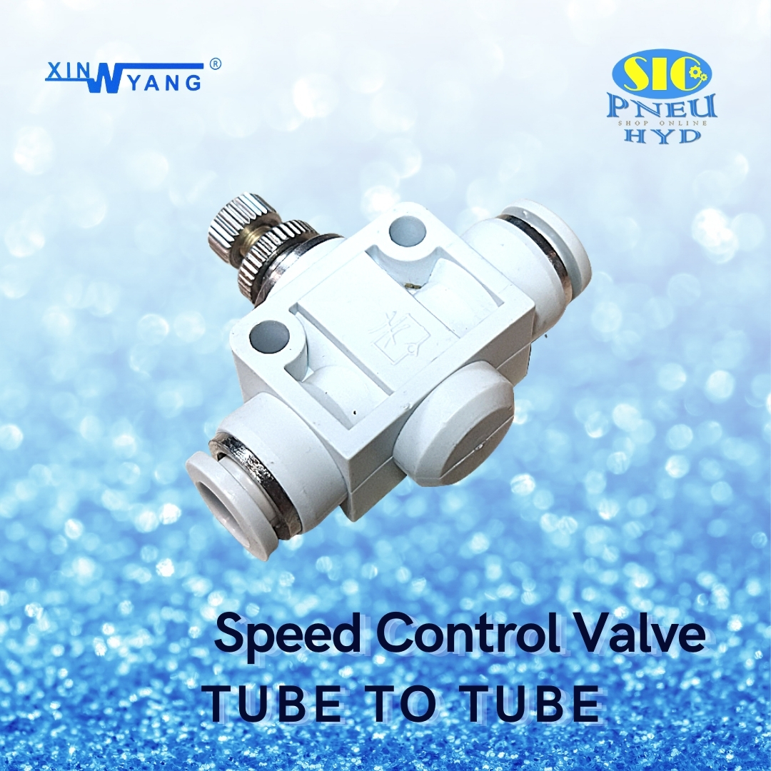 SPA : SPEED CONTROL VALVE ข้อต่อลม ปรับความเร็วลม สวมสาย 2 ด้าน สีขาว