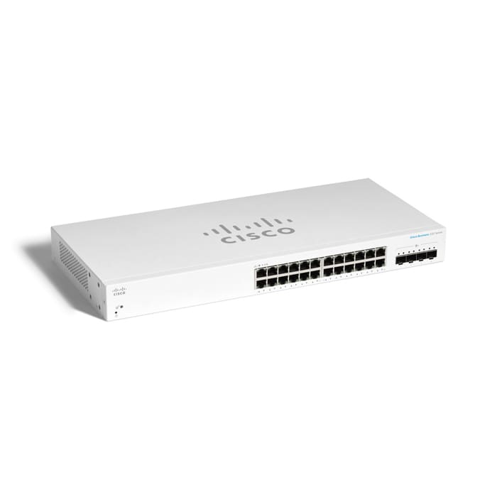 Cisco CBS220-24T-4G-EU CBS220 Smart Gigabit Switching Hub 24 Port, 4x1G SFP, Rackmount 1U