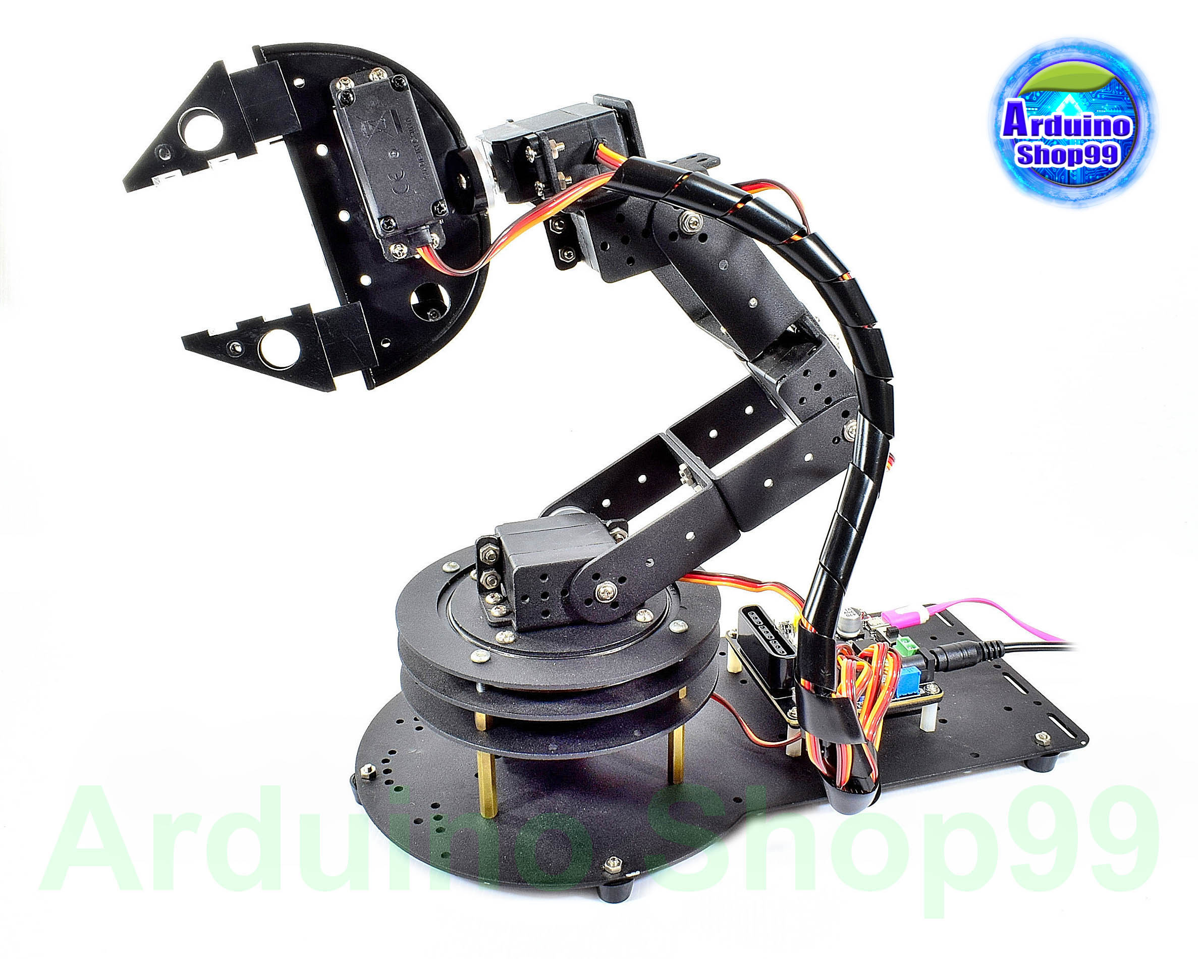 6DOF Robot Arm Kit + ( Gripper ปากคีบดำ )