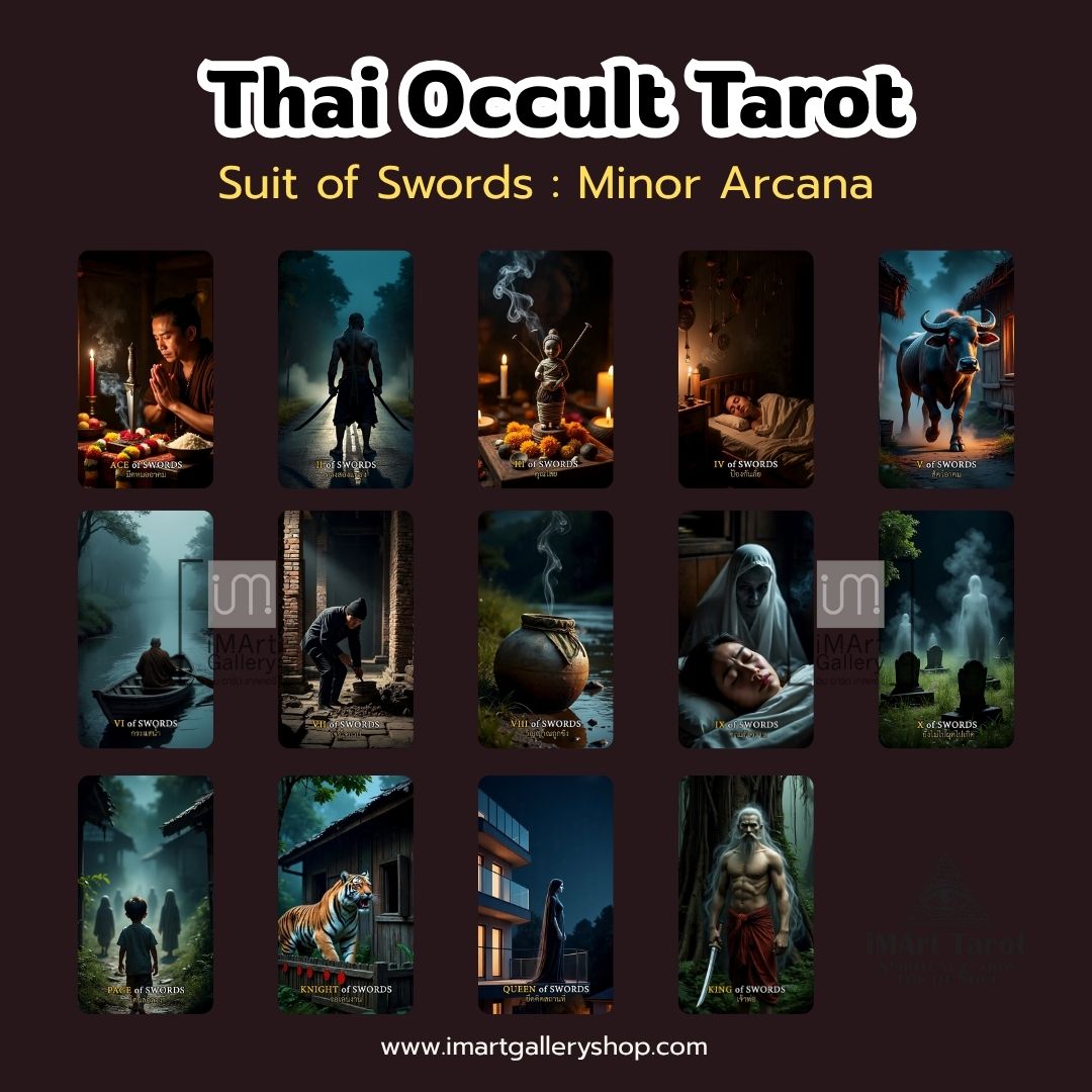 Thai Occult Tarot ความมืดที่ซ่อนอยู่หลังม่านแห่งความศรัทธา 78 ใบ