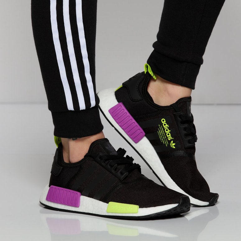 NMD R1 Black Purple Neon